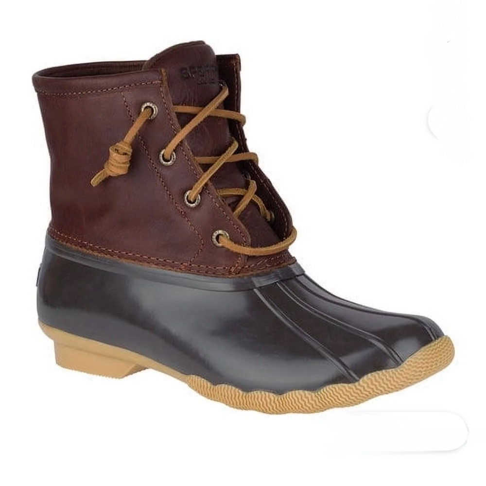 Sperry Dark Brown and Black Duck Boots 9.5